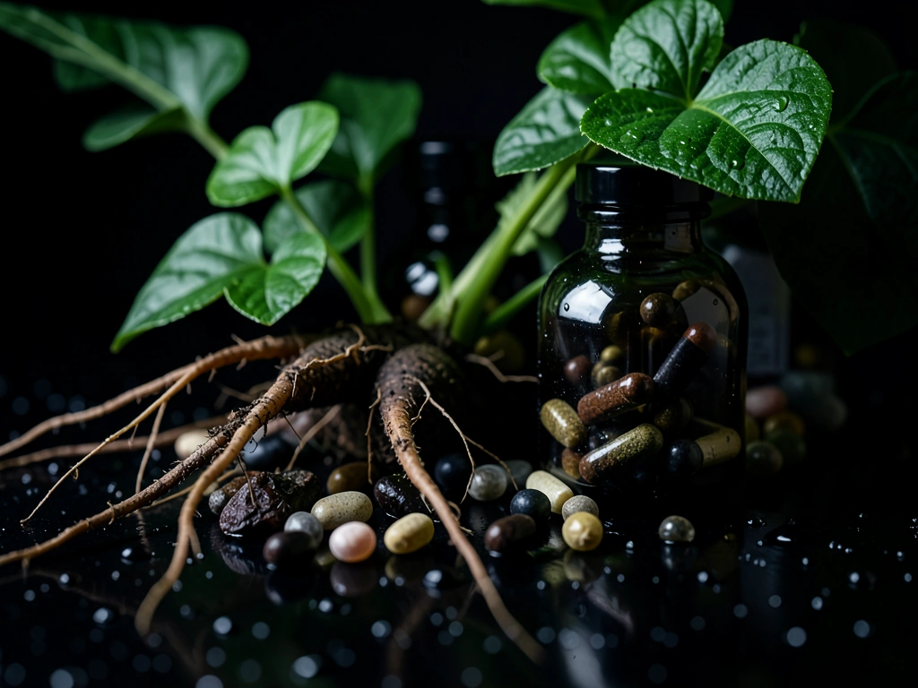 Botanical leaf highlighting natural vitality concept